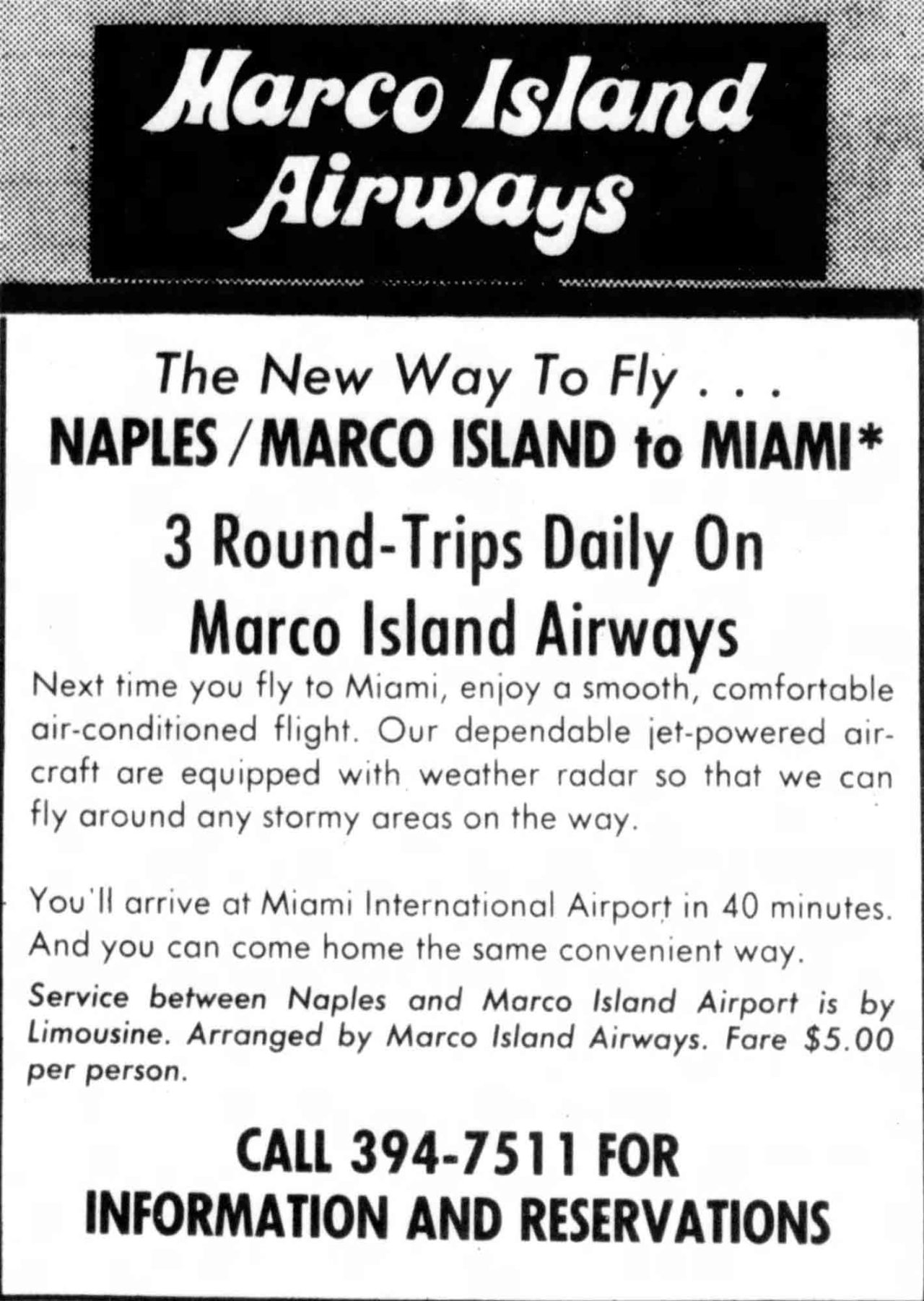 “The New Way To Fly …” Marco Island Airways